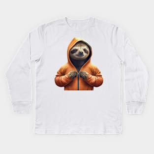 Sloth in a tracksuit Kids Long Sleeve T-Shirt
